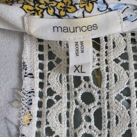 Maurices Floral Lace Back Cardigan XL - Picture 7 of 9